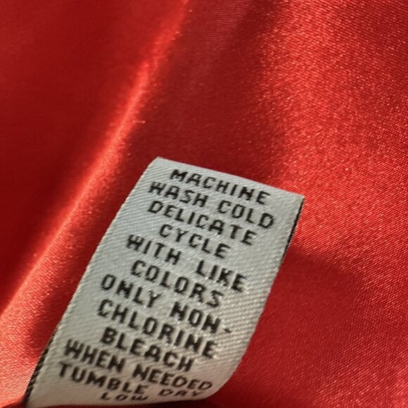 Valerie Steven’s Y2K‎ Cami Satin Cut Out Glam Club Solid Red Christmas Silky - Picture 7 of 9